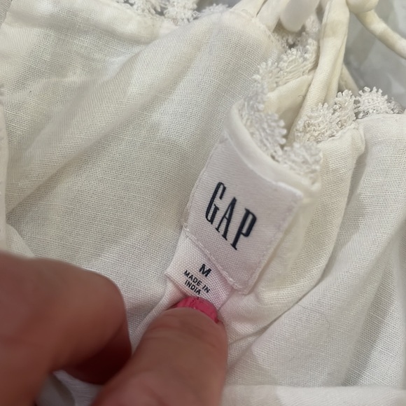 GAP Lace Up Mini Dress Women’s Size M White EUC - Picture 9 of 11